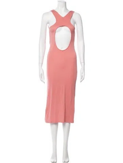 Pre-owned Iro V-neck Midi Length Dress In Orange