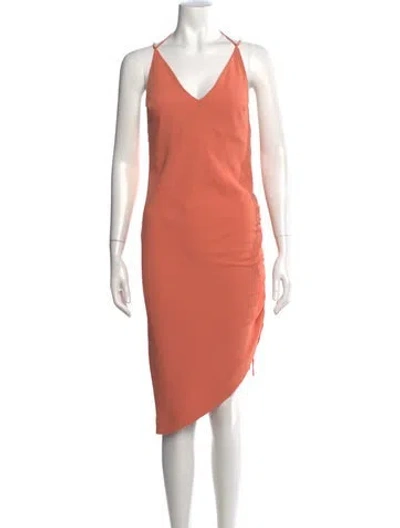 Pre-owned Iro V-neck Midi Length Dress In Orange