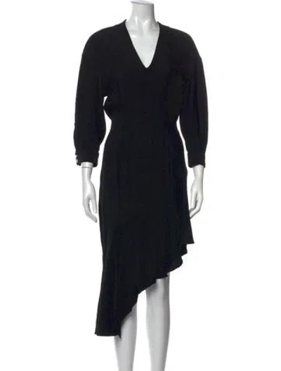 Pre-owned Iro V-neck Midi Length Dress W/ Tags In Black