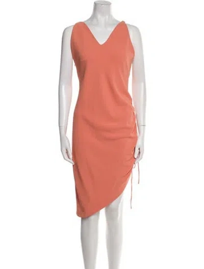 Pre-owned Iro V-neck Midi Length Dress W/ Tags In Orange