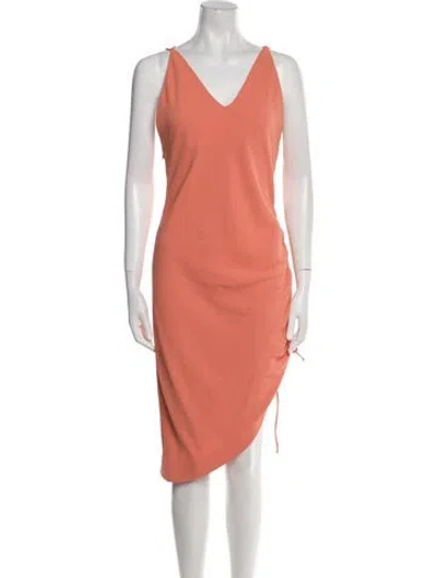 Pre-owned Iro V-neck Midi Length Dress W/ Tags In Orange
