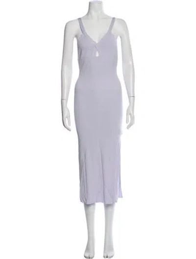 Pre-owned Iro V-neck Midi Length Dress W/ Tags In Purple