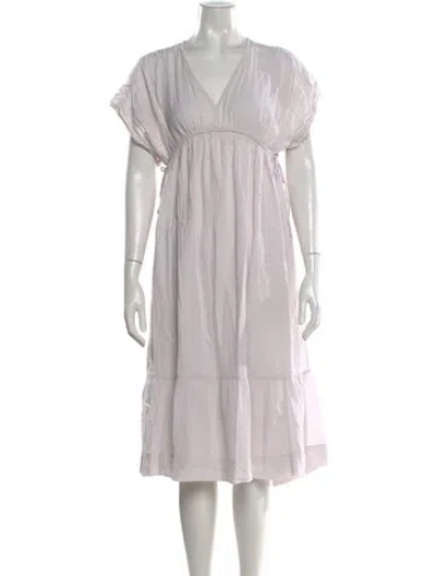 Pre-owned Iro V-neck Midi Length Dress In White