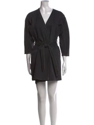 Pre-owned Iro V-neck Mini Dress In Black