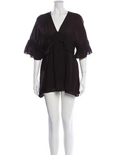 Pre-owned Iro V-neck Mini Dress In Black