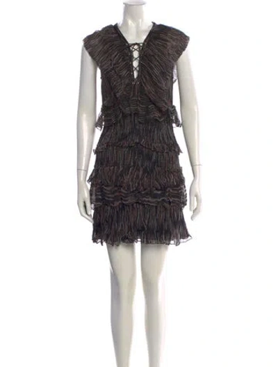 Pre-owned Iro V-neck Mini Dress In Black