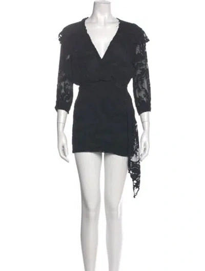 Pre-owned Iro V-neck Mini Dress In Black