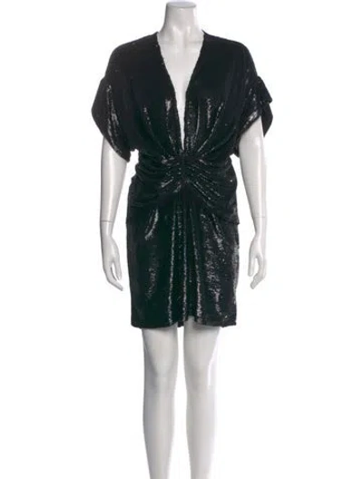 Pre-owned Iro V-neck Mini Dress In Black