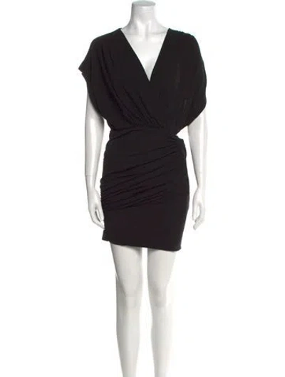 Pre-owned Iro V-neck Mini Dress In Black