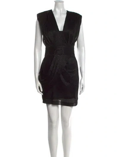 Pre-owned Iro V-neck Mini Dress In Black
