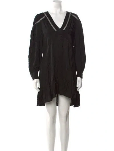 Pre-owned Iro V-neck Mini Dress In Black