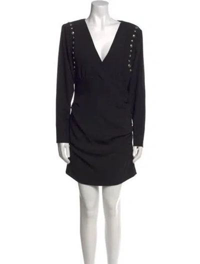 Pre-owned Iro V-neck Mini Dress In Black