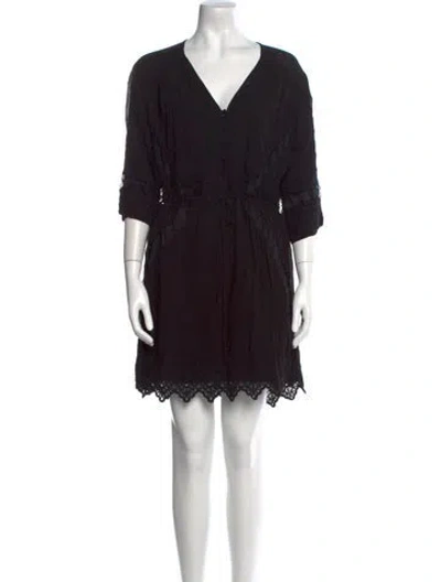Pre-owned Iro V-neck Mini Dress In Black
