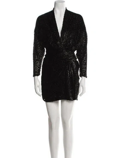 Pre-owned Iro V-neck Mini Dress In Black