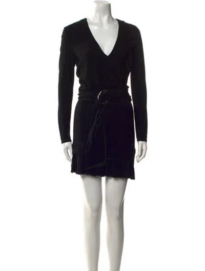 Pre-owned Iro V-neck Mini Dress In Black