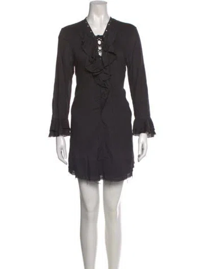 Pre-owned Iro V-neck Mini Dress In Black