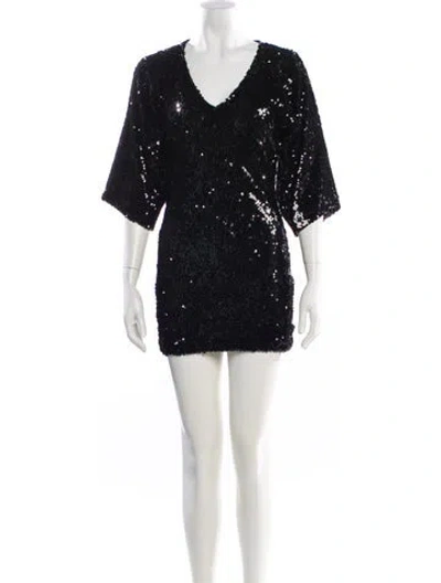 Pre-owned Iro V-neck Mini Dress In Black