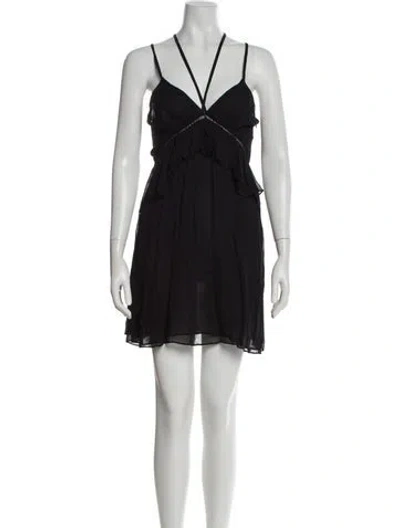 Pre-owned Iro V-neck Mini Dress In Black