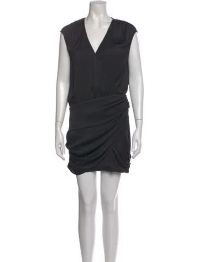 Pre-owned Iro V-neck Mini Dress In Black