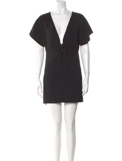 Pre-owned Iro V-neck Mini Dress In Black