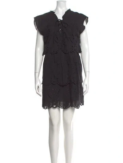 Pre-owned Iro V-neck Mini Dress In Black