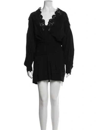 Pre-owned Iro V-neck Mini Dress In Black