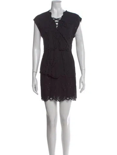 Pre-owned Iro V-neck Mini Dress In Black