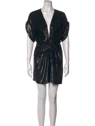 Pre-owned Iro V-neck Mini Dress In Black