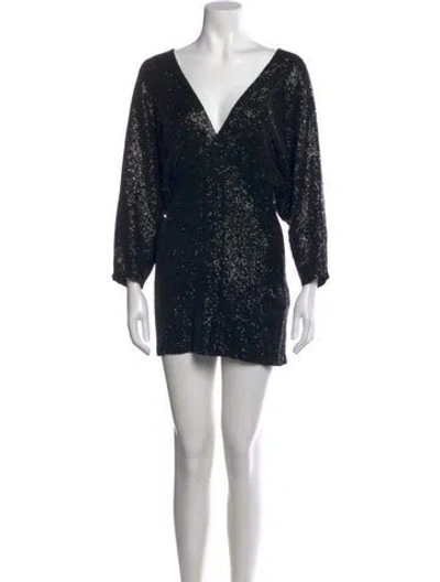 Pre-owned Iro V-neck Mini Dress In Black
