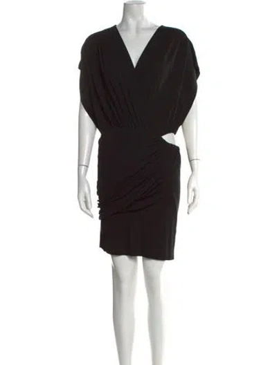 Pre-owned Iro V-neck Mini Dress In Black