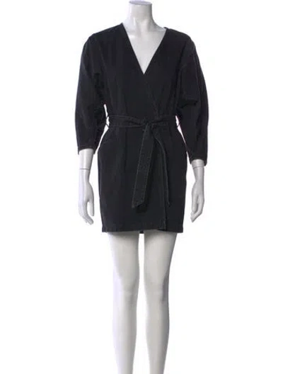 Pre-owned Iro V-neck Mini Dress In Black