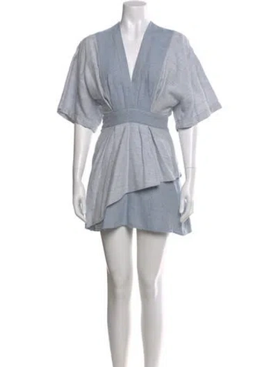 Pre-owned Iro V-neck Mini Dress In Blue