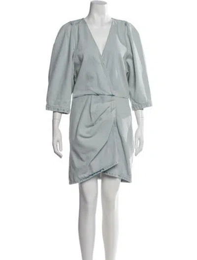 Pre-owned Iro V-neck Mini Dress In Blue