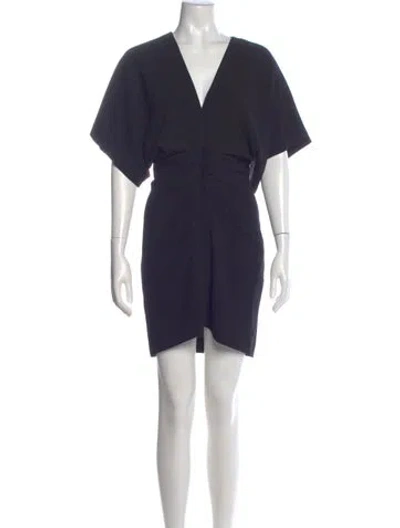 Pre-owned Iro V-neck Mini Dress In Blue