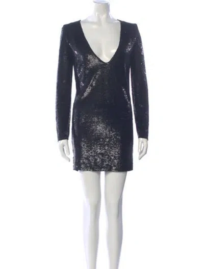Pre-owned Iro V-neck Mini Dress In Blue