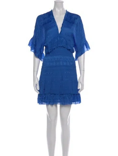 Pre-owned Iro V-neck Mini Dress In Blue