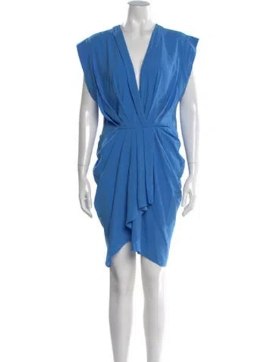Pre-owned Iro V-neck Mini Dress In Blue