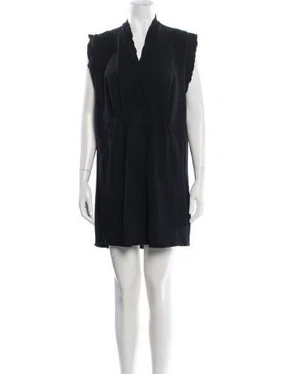 Pre-owned Iro V-neck Mini Dress In Blue