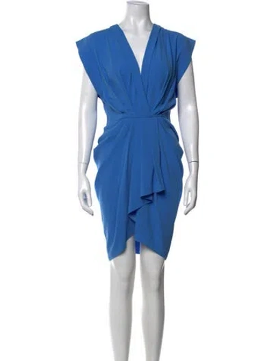 Pre-owned Iro V-neck Mini Dress In Blue
