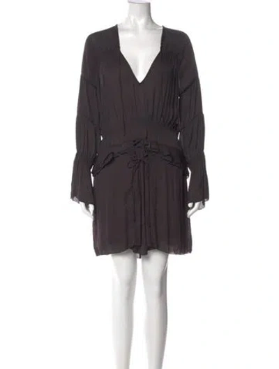Pre-owned Iro V-neck Mini Dress In Gray