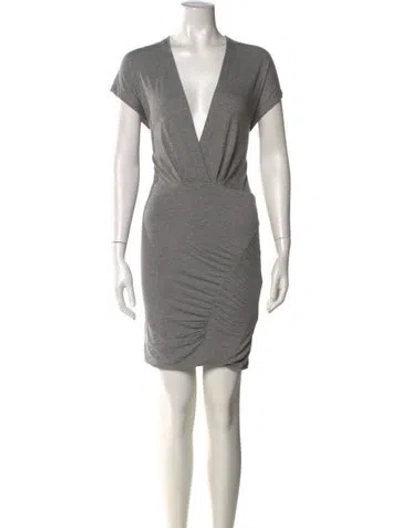 Pre-owned Iro V-neck Mini Dress In Gray