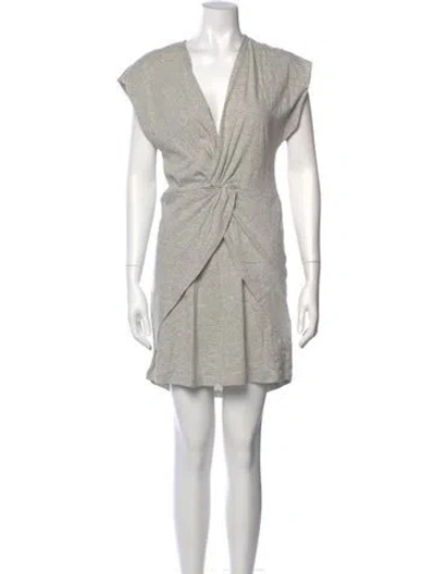 Pre-owned Iro V-neck Mini Dress In Gray