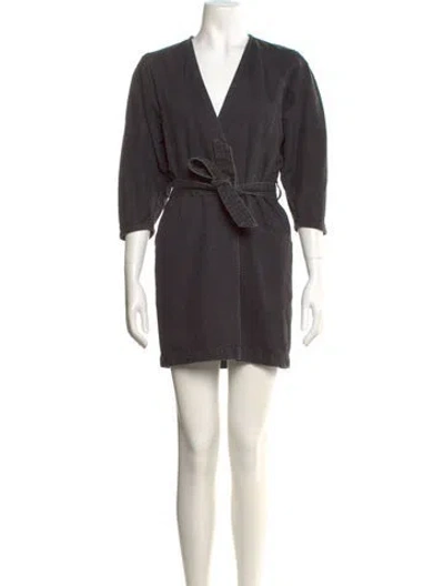 Pre-owned Iro V-neck Mini Dress In Gray