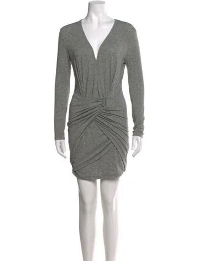 Pre-owned Iro V-neck Mini Dress In Gray