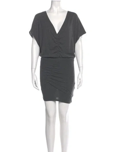 Pre-owned Iro V-neck Mini Dress In Gray