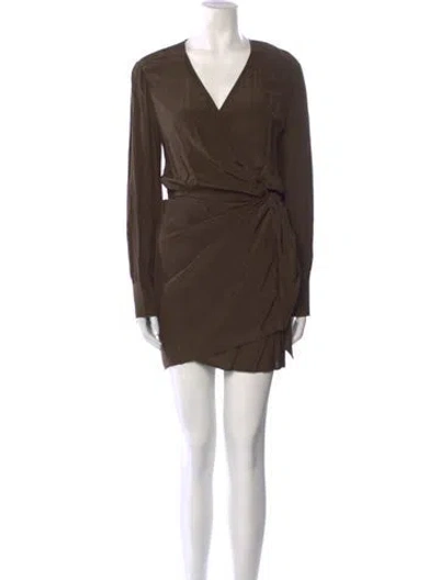 Pre-owned Iro V-neck Mini Dress In Green