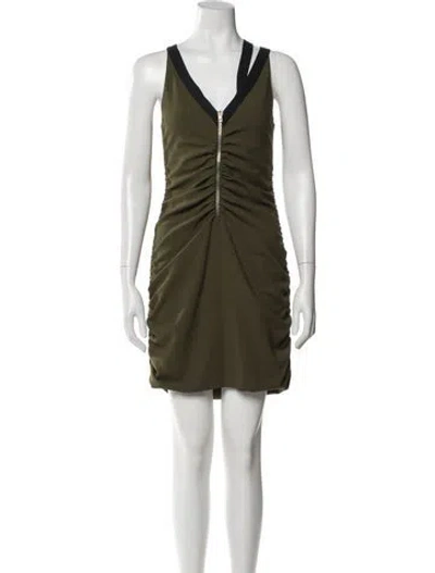 Pre-owned Iro V-neck Mini Dress In Green