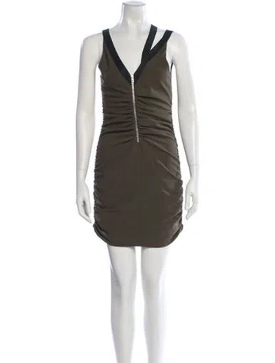 Pre-owned Iro V-neck Mini Dress In Green
