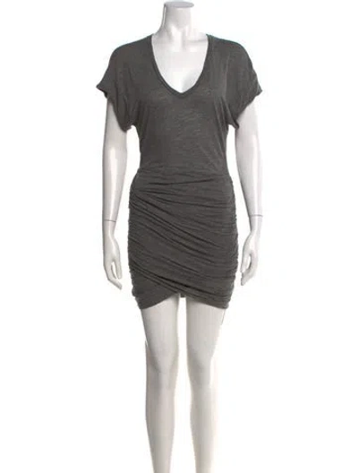 Pre-owned Iro V-neck Mini Dress In Grey