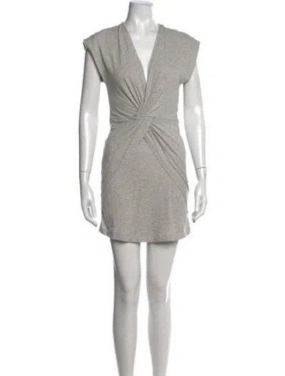 Pre-owned Iro V-neck Mini Dress In Grey